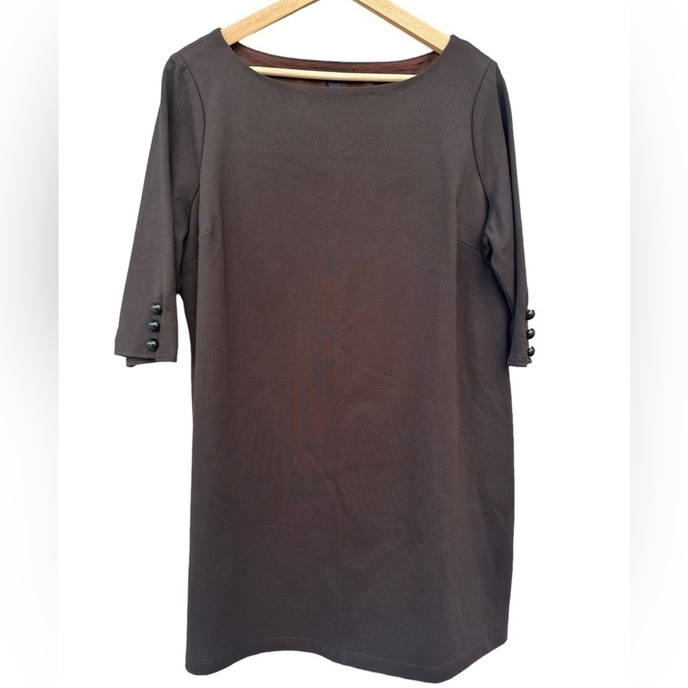 Lands End Pointe Knit Sheath 3/4 Sleeve Dress